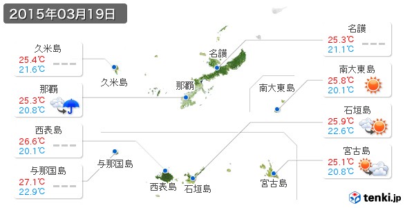 沖縄県(2015年03月19日の天気