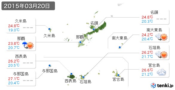 沖縄県(2015年03月20日の天気