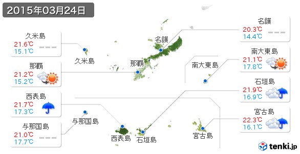 沖縄県(2015年03月24日の天気