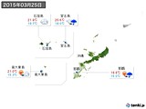 2015年03月25日の沖縄地方の実況天気