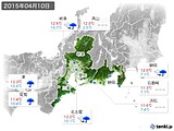 2015年04月10日の東海地方の実況天気