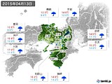 2015年04月13日の近畿地方の実況天気
