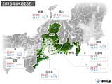 2015年04月28日の東海地方の実況天気