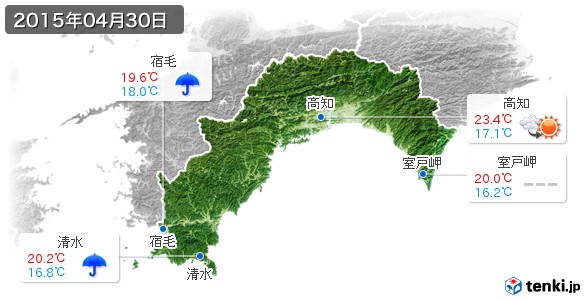 高知県(2015年04月30日の天気