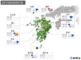2015年05月07日の九州地方の実況天気