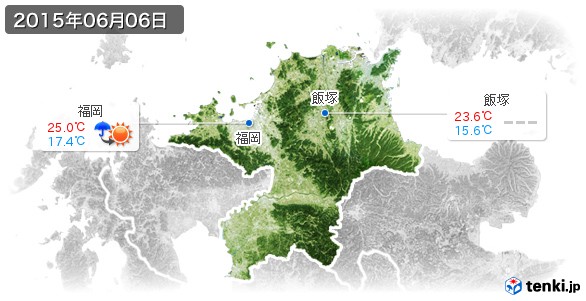 福岡県(2015年06月06日の天気