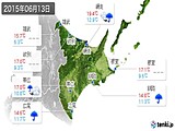 2015年06月13日の道東の実況天気