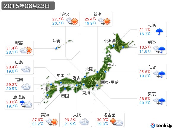 (2015年06月23日の天気