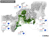 2015年06月26日の東海地方の実況天気