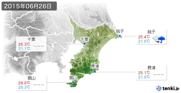 千葉県(2015年06月26日の天気