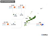 2015年06月27日の沖縄地方の実況天気