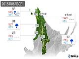 2015年06月30日の道北の実況天気