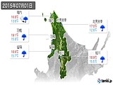 2015年07月01日の道北の実況天気