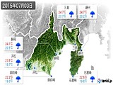 2015年07月03日の静岡県の実況天気