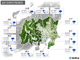 2015年07月06日の関東・甲信地方の実況天気