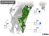 2015年07月08日の宮崎県の実況天気