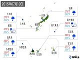 2015年07月10日の沖縄県の実況天気