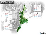 2015年07月11日の三重県の実況天気