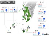 2015年07月11日の鹿児島県の実況天気
