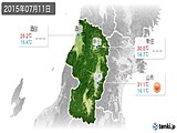 2015年07月11日の山形県の実況天気