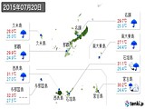 2015年07月20日の沖縄県の実況天気