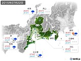 2015年07月22日の東海地方の実況天気