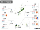 2015年07月27日の沖縄県の実況天気