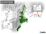 2015年07月28日の三重県の実況天気