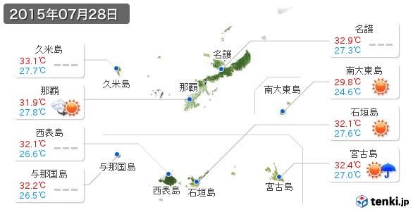 沖縄県(2015年07月28日の天気