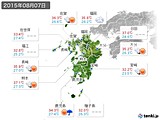 2015年08月07日の九州地方の実況天気