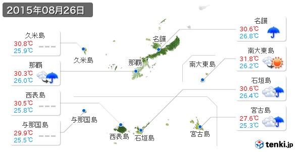 沖縄県(2015年08月26日の天気