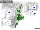 2015年09月07日の三重県の実況天気