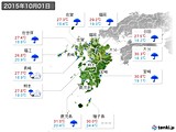 2015年10月01日の九州地方の実況天気