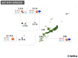 2015年10月02日の沖縄地方の実況天気
