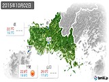 2015年10月02日の山口県の実況天気