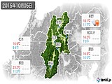 2015年10月05日の長野県の実況天気