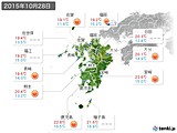 2015年10月28日の九州地方の実況天気