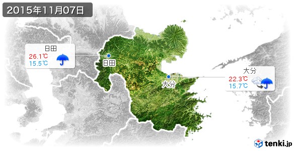 大分県(2015年11月07日の天気