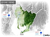 2015年11月09日の愛知県の実況天気