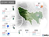 2015年11月30日の東京都の実況天気