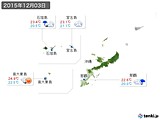 2015年12月03日の沖縄地方の実況天気