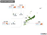 2015年12月08日の沖縄地方の実況天気