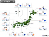 2015年12月11日の実況天気