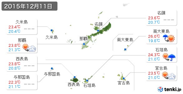 沖縄県(2015年12月11日の天気