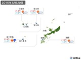 2015年12月20日の沖縄地方の実況天気