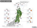 2015年12月28日の東北地方の実況天気