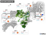 2015年12月31日の近畿地方の実況天気