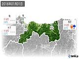 2016年01月01日の鳥取県の実況天気