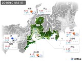 2016年01月21日の東海地方の実況天気