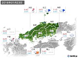 2016年01月23日の中国地方の実況天気